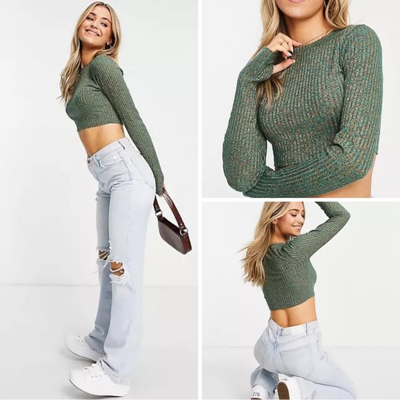 ASOS Design super crop top in pink space dye 🐽 US 14 - Picture 10 of 12